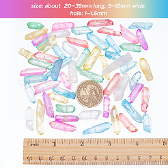 1 нить гальванизированных бусин из натурального кварцевого кристалла&nbsp;G-OC0002-48