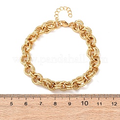 Браслеты из витых звеньев с двойным кольцом из нержавеющей стали 304 для женщин&nbsp;BJEW-G780-06G-02