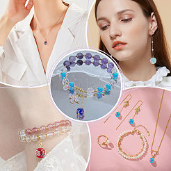 24 шт. 12 набора бусин из прозрачного стекла и лэмпворка ручной работы GLAA-GO0001-23