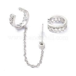 Асимметричные серьги с кубическим цирконием EJEW-K088-07P