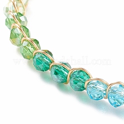 Плетеный браслет из стекла AJEW-AN00493