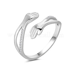 925 кольцо-манжета из стерлингового серебра с микропаве из прозрачных кубических цирконий&nbsp;FS-WG4B3ED-01