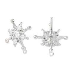 Фурнитура для серег-гвоздиков из латуни с паве из прозрачного кубического циркония KK-F875-09P