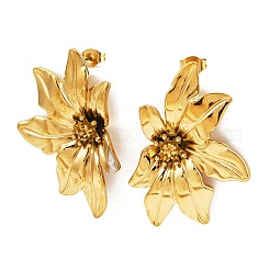 Серьги-гвоздики из нержавеющей стали 304&nbsp;LS-EJEW-Z130-01G