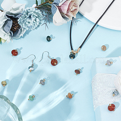 48 шт. 12 стиля смешанных драгоценных камней рондель шармы с полкой покрытие латунные петли FIND-DR0001-37