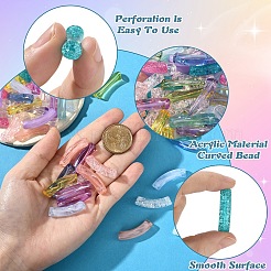 150 шт. 15 разноцветных разноцветных акриловых бусины с радужным отливом&nbsp;OACR-YW0003-19