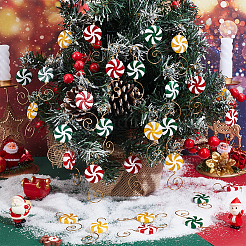 30 шт. двухцветная непрозрачная акриловая бусина с железными крючками для украшения&nbsp;HJEW-PH02216