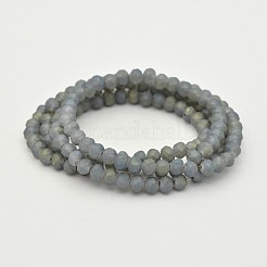 Полная радужная граненая нить стеклянных бусин рондель&nbsp;EGLA-J054-4x3mm-FR05