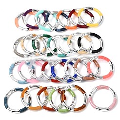 Эластичные браслеты из бусин из смолы с покрытием для женщин&nbsp;BJEW-P374-01P