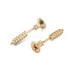 Серьги-гвоздики из нержавеющей стали 304 в форме винта спереди и сзади&nbsp;STAS-WH0061-23G