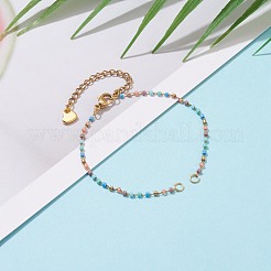 Изготовление браслета из бисера из стеклянных звеньев AJEW-JB00921-05