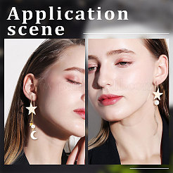 20 шт. латунные крючки для сережек в форме звезды&nbsp;KK-BBC0004-88