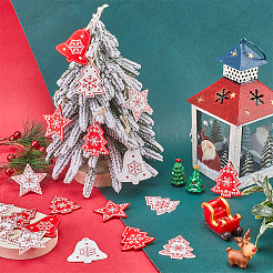 80 шт. 8 стиля подвески из дерева на рождественскую тематику WOOD-SC0001-81