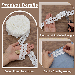 Хлопковая кружевная лента с цветком&nbsp;OCOR-WH0105-067B