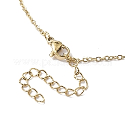 Ожерелья с подвесками из натурального кварца с гальваническим покрытием и луной и звездой NJEW-JN04686