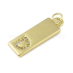 Латунные микропаве прозрачные подвески с фианитом KK-P266-06G-D