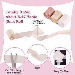 3 рулон 3-х цветной складчатой полиэстеровой ленты OCOR-TA0002-98C