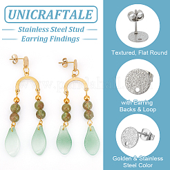 40 шт. 2 цвета фурнитура для сережек-гвоздиков из нержавеющей стали 304 STAS-UN0056-08