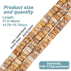 3 нити натурального рисунка яшмовые бусины нити G-GO0001-55