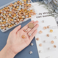 240 шт. 3-х цветные железные колпачки для бусин в форме цветка с тремя лепестками FIND-AR0001-86