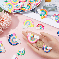 80 шт. 10 цвета радуги ПВХ кабошоны&nbsp;FIND-SC0006-67