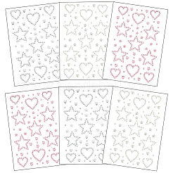 6 шт. 3-х цветные смоляные стразы и жемчужные палочки из АБС-пластика&nbsp;AJEW-SP0002-67