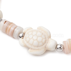 2шт синтетические бирюзовые бусины эластичные браслеты для мужчин и женщин BJEW-JB11885