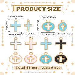 48шт 8 стиля подвески из сплава с эмалью&nbsp;ENAM-LP0001-24