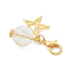 Акриловые круглые бусины и подвески из сплава&nbsp;HJEW-JM04639