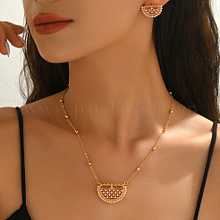 Комплекты из серег-гвоздиков и ожерелий с подвесками в богемном стиле из латуни и прозрачных кубических цирконий для женщин ZA3398