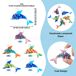 5 шт. 5-х цветные большие подвески ручной работы в технике лэмпворк&nbsp;LAMP-TA0001-72