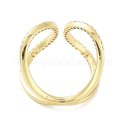 Реечное покрытие латунь микро паве кубический цирконий регулируемые кольца RJEW-D025-16G