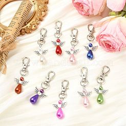 40шт 8 цвета ангел пластиковый жемчужный кулон украшение&nbsp;HJEW-CJ00062