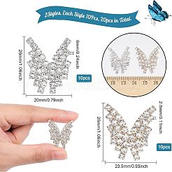 20 шт. 2 стиля кабошонов из сплава со стразами FIND-CA0006-51