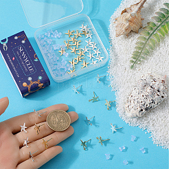 40 шт. 2-х цветная фурнитура для сережек-гвоздиков в форме морской звезды из нержавеющей стали 201 STAS-SC0007-94