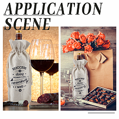 Мешки для упаковки вина из джутовой ткани ABAG-WH0005-72G