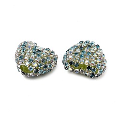 Сверкающие акриловые бусины в форме сердца с украшением из страз&nbsp;LS-OACR-NH0001-02A-03