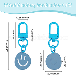 8 шт. 8-х цветная эмалевая подвеска в виде улыбающегося лица&nbsp;FIND-HY0002-67