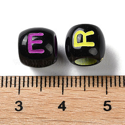 Непрозрачные акриловые европейские бусины с распылением SACR-P031-10B