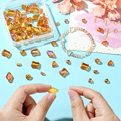 Гальванизируйте прозрачные стеклянные бусины EGLA-YW0003-22A