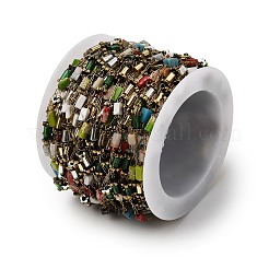 Цепи-колонны ручной работы из натуральной императорской яшмы 304 из нержавеющей стали CHS-L032-04G