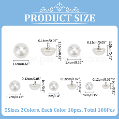 100 шт. 10-х видов пуговицы из искусственной смолы на ножке BUTT-WR0001-13