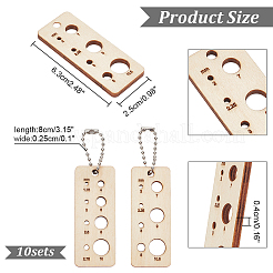 Прямоугольные деревянные подвески для спиц&nbsp;WOOD-NB0002-39