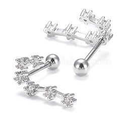 Серьги-гвоздики из циркония&nbsp;EJEW-F258-01F-P