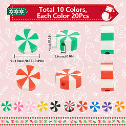 200шт 10 цвета бусины из полимерной глины ручной работы CLAY-SC0001-80