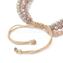 Браслеты из многорядных бусин из гальванизированного стекла&nbsp;BJEW-JB13309