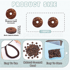 100 шт. натуральные кокосовые бусины&nbsp;COCO-TA0001-01B