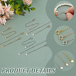 9 шт. 9 стиля 925 удлинитель цепи из стерлингового серебра&nbsp;FIND-GA0004-23