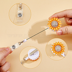 4 шт. 2-цветная катушка с изображением подсолнечника и стразами&nbsp;DIY-FH0009-73