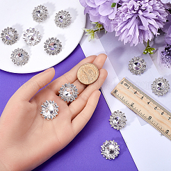 12 шт. пуговицы со стразами из сплава BUTT-GF0003-67